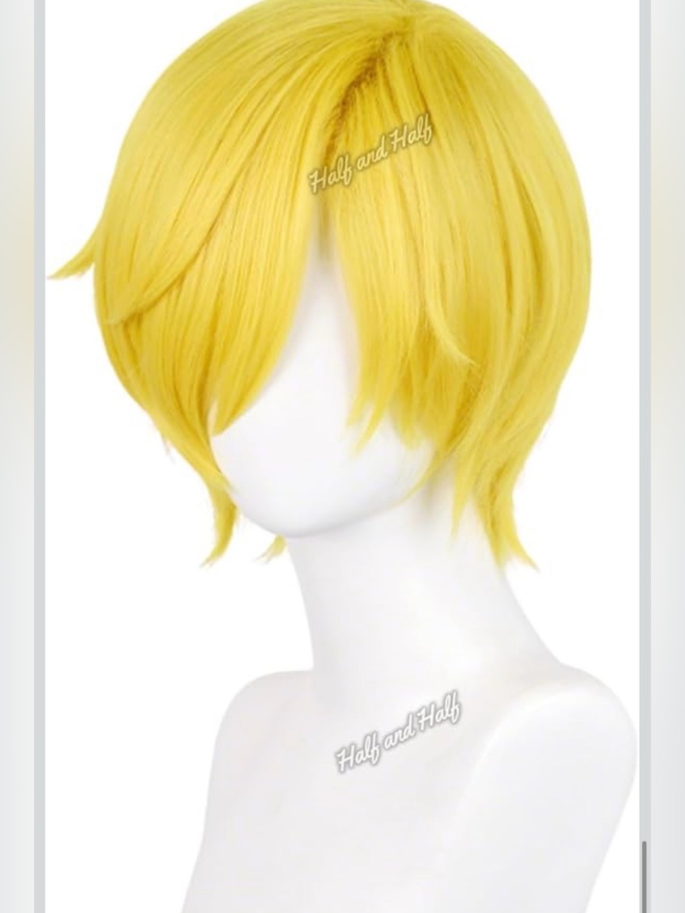 Yellow Golden Male Fighter Costume Wig  for Unisex Halloween Party Daily